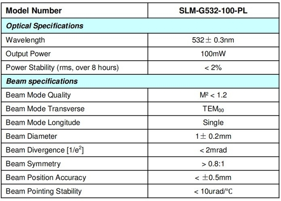 단일 경직 모드 ACC 전력 유형 100mW 200mW 홀로그래피를 위한 노란색 SLM 레이저