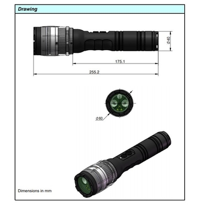 알루미늄 합금 몸 520nm 3-30m 효과적 거리를위한 고전 녹색 레이저 톡 튀기