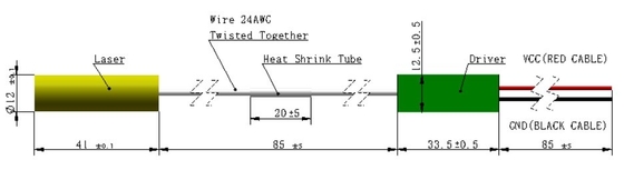 532nm 5mW 3R 녹색 레이저 모듈, 긴 수명 무게 0.02 KG 수명 5000 시간